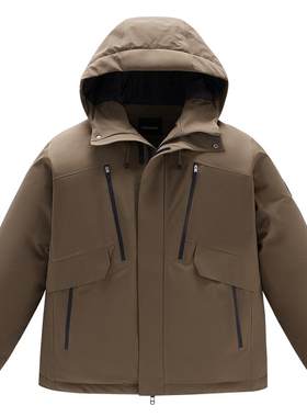 【三防】太平鸟男装工装户外羽绒服冬季连帽滑雪防寒服