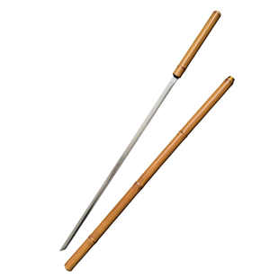 抖音同款竹中剑唐横刀高锰钢淬火一体冷兵器棍中刀把玩摆件未开刃