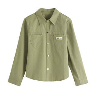 小个子时尚短款衬衫女2026春秋新款减龄外套上衣休闲外搭百搭衬衣