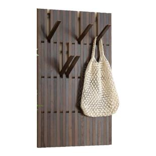 钢琴键衣帽架挂衣板创意挂钩玄关入户黑胡桃木墙上衣帽收纳架