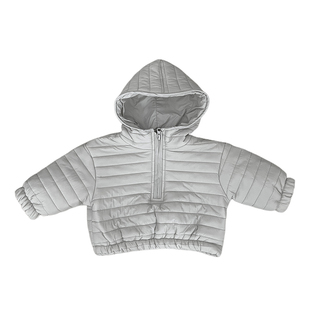 女童冬季夹棉外套套装宝宝韩版加厚保暖连帽棉服婴儿加绒条纹裤子