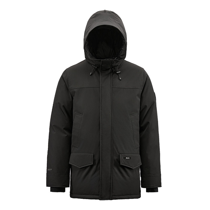 【黑标】君羽户外羽绒服男中长款冬季保暖连帽男款鹅绒服I52073