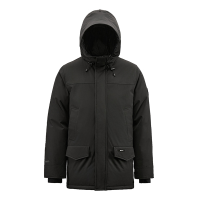 君羽冬季中厚鹅绒服男中长款连帽