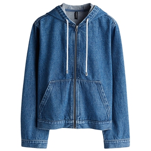 HM女装短外套春季气质时尚休闲舒适连帽牛仔外套1298061