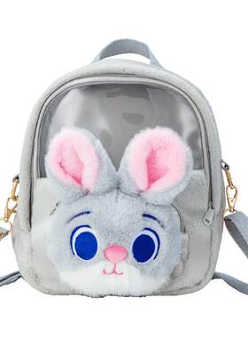 Disney迪士尼女孩毛绒公仔斜挎包