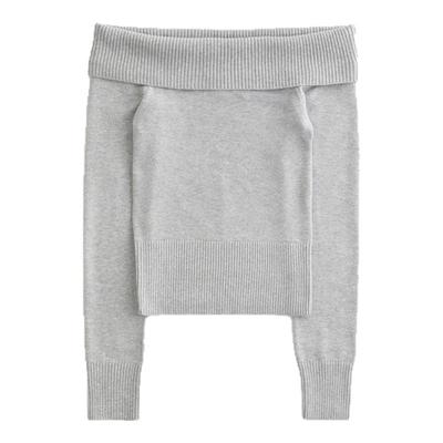 Hollister甜美露肩针织衫毛衣