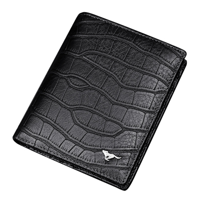 男士短款休闲风鳄鱼纹皮夹