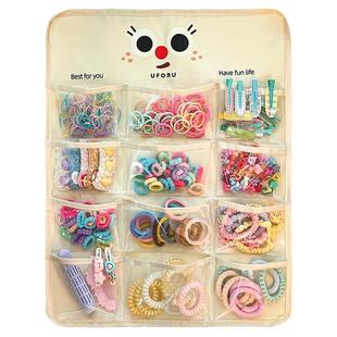 儿童发饰收纳神器挂袋墙上分格女宝宝皮筋头绳卡子发圈发夹首饰盒