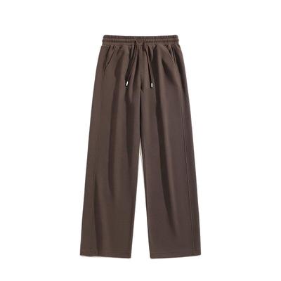 真维斯华夫格加绒男裤秋冬阔腿裤