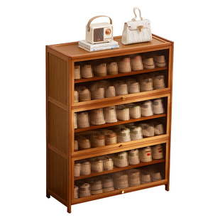 鞋柜门口家用大容量鞋架子出租屋室内简易入户省空间收纳神器实木