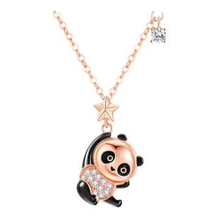 vana摘星熊猫纯银项链女款锁骨吊坠饰品2026年新款爆款生日礼物