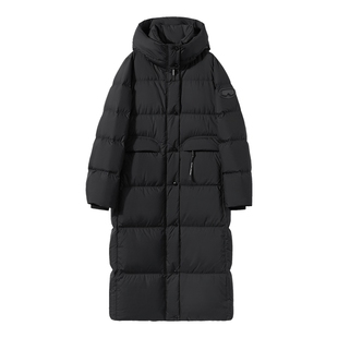 她池连帽羽绒服2025冬季新款女装时尚通勤宽松款长袖中长款外套