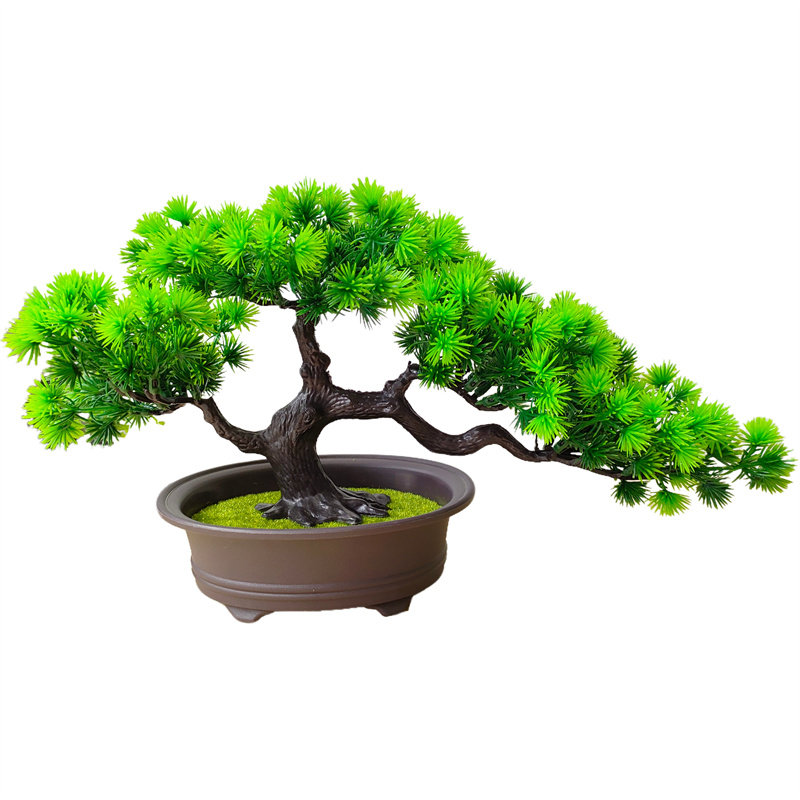 仿真植物盆栽室内装饰假花松树家居客厅绿植塑料小摆件迎客松盆景