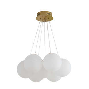 西早 星球灯泡泡球吊灯 法式奶油风卧室魔豆玻璃月球客厅网红灯具