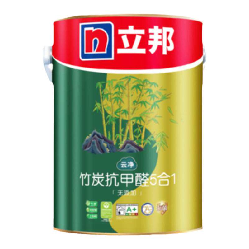 立邦云净竹炭抗甲醛净味五合一乳胶漆室内家用涂料油漆罩面漆自刷