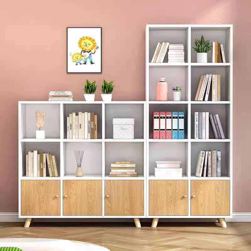 家用实木儿童书架置物架落地矮格子柜客厅卧室学生储物柜收纳柜