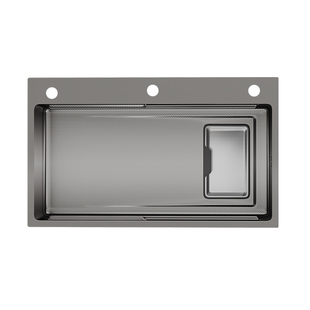 集渣加厚5MM厨房水槽304不锈钢大单槽家用洗菜盆台上中下洗碗池