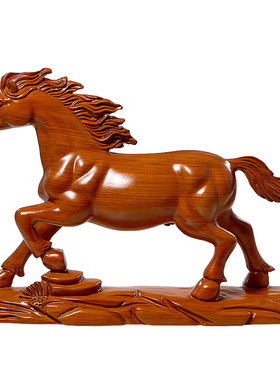黄花梨木雕马中式办公室家居客厅