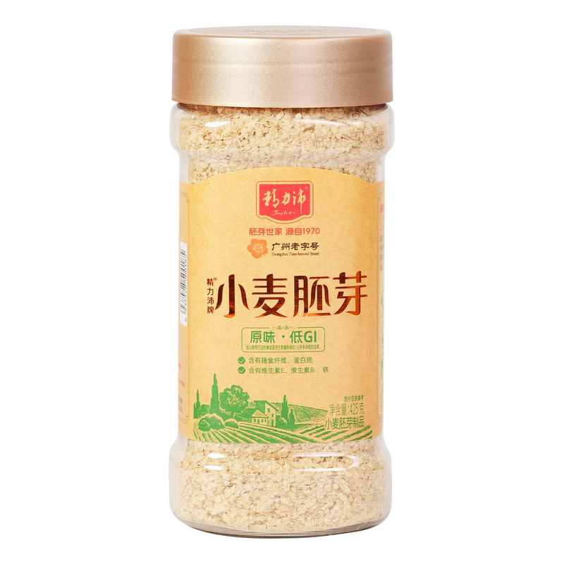 精力沛低GI小麦胚芽含硒原味纯小麦胚芽片粉营养谷物麦片即食早餐