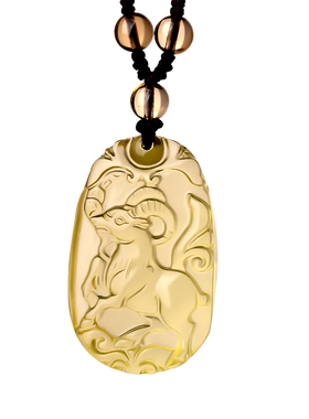 天然黄水晶生肖吊坠男女款本命年