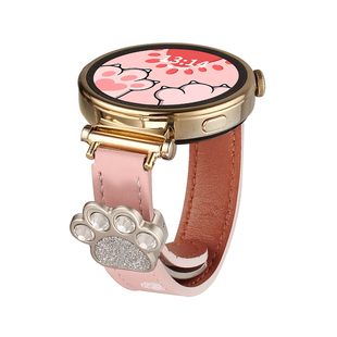 适用华为watchgt5手表带6镶钻猫爪gt4智能运动手表链watch4/5pro新款表链女士3专用腕表真皮2高级感女款磁吸