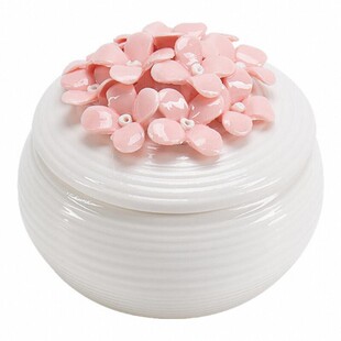 丰白北欧陶瓷四叶草手捏花饰品盒创意桌面家居精致戒指耳环收纳盒