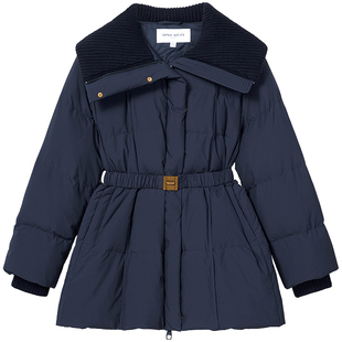 【保暖90鸭绒鹅绒】Miss Sixty25冬款羽绒服翻领配腰带外套大衣
