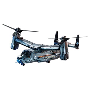 鱼鹰大型运输机拼装中国积木玩具直升机模型男孩军事战机儿童礼物