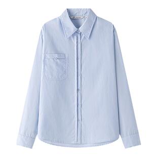 蓝色jk衬衫制服长袖春秋女宽松学院风衬衣校供感上衣东京岁时记jk