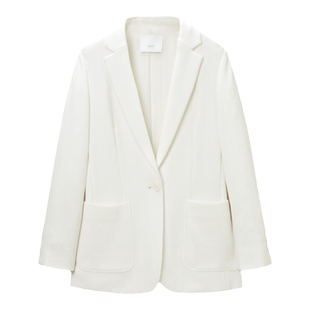 OVV秋冬新款女装针织坑条肌理醋酸棉面料贴袋西服外套