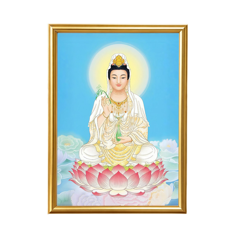 杨柳观音菩萨佛像相框画框摆件玄关桌面佛堂摆台装饰挂画照片定制