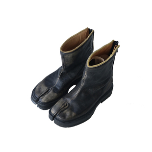 莫人小众设计分趾tabi靴艺术vintage做旧擦色时髦随性酷帅风高靴