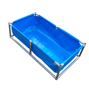 养鱼帆布鱼池带支架全套游泳池防水布加厚刀刮布帆布池养殖池专用