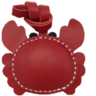 小K纯手工定制 螃蟹巨蟹座牛皮汽车钥匙扣包挂创意生日礼物挂件