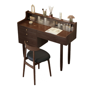 全实木梳妆台收纳柜化妆台现代简约卧室翻盖梳妆桌书桌化妆桌一体