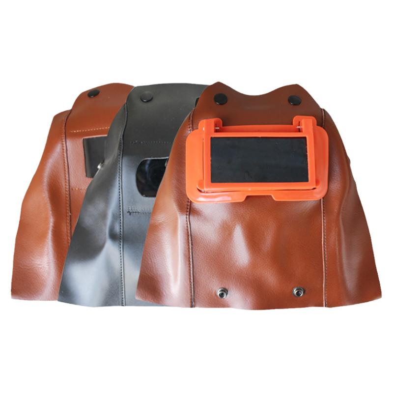 头戴式焊工面罩防护电焊牛皮革