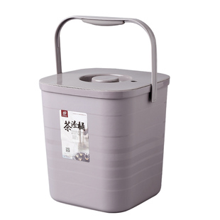 泥印现代简约茶桶茶渣桶家用功夫泡茶水桶配排水管大容量茶道配件