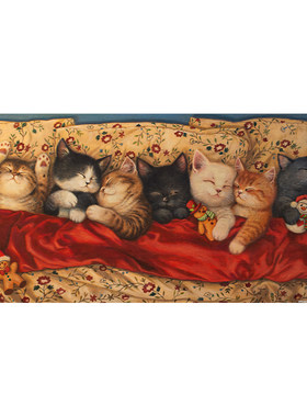 3djp平面拼图塑料玩具猫咪插画