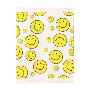 新创美达 淋膜纸袋笑脸防油纸袋肉夹馍袋鸡柳袋汉堡袋笑脸袋90个