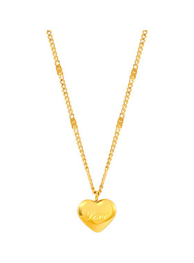 love爱心项链新款女夏锁骨链心形简约气质轻奢颈链精致毛衣链配饰