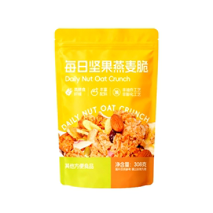 青岛安信每日坚果水果烤燕麦脆308克/袋即食干吃格兰诺拉下午茶