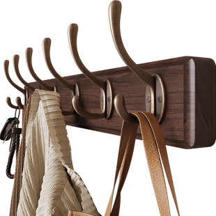挂衣架墙上壁挂免打孔墙壁衣服挂钩入户玄关门后进门口实木衣帽钩