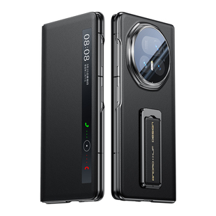 适用荣耀magicv5手机壳全包磁吸新款荣耀v5折叠屏腕带真皮旋转支架前壳智能视窗翻盖防摔商务保护套男女honor