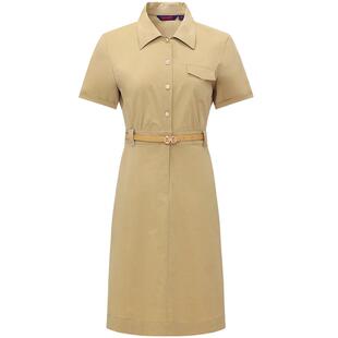 Navigare意大利小帆船短袖连衣裙女26夏季新品小个子通勤衬衫裙子