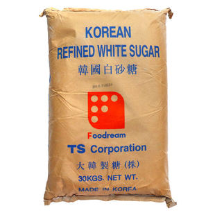25年6月新货韩国TS幼砂糖30kg原装进口精制细白砂糖烘焙奶茶咖啡
