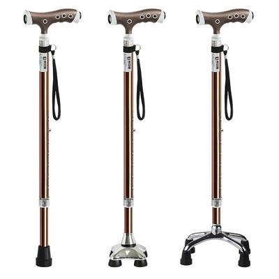 乐来福磁石按摩带灯四脚老人拐杖