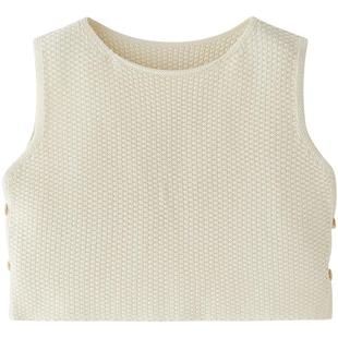 enhennbaby婴儿菠萝针织背心2025秋季新款女宝纯棉坎肩男宝马甲