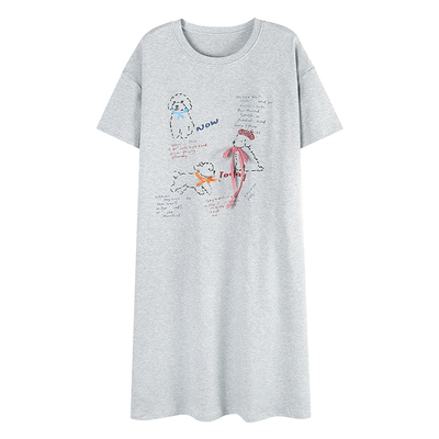 浪莎纯棉带胸垫睡裙女夏季可外穿