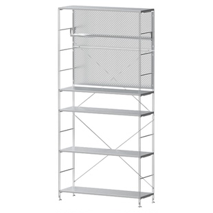 霜山不锈钢落地置物架厨房多层收纳架料理台可调节分层烤箱储物架