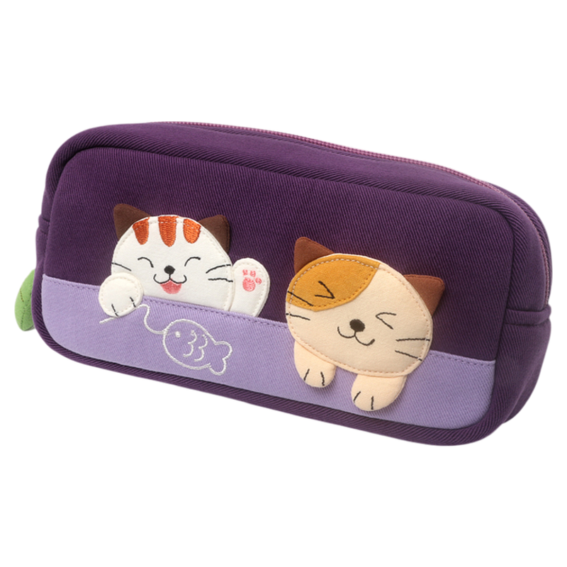 kine猫进口戏鱼猫化妆包女孩笔袋